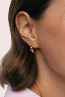 Pendientes Aro Rainbow Bubbles S Baño Oro