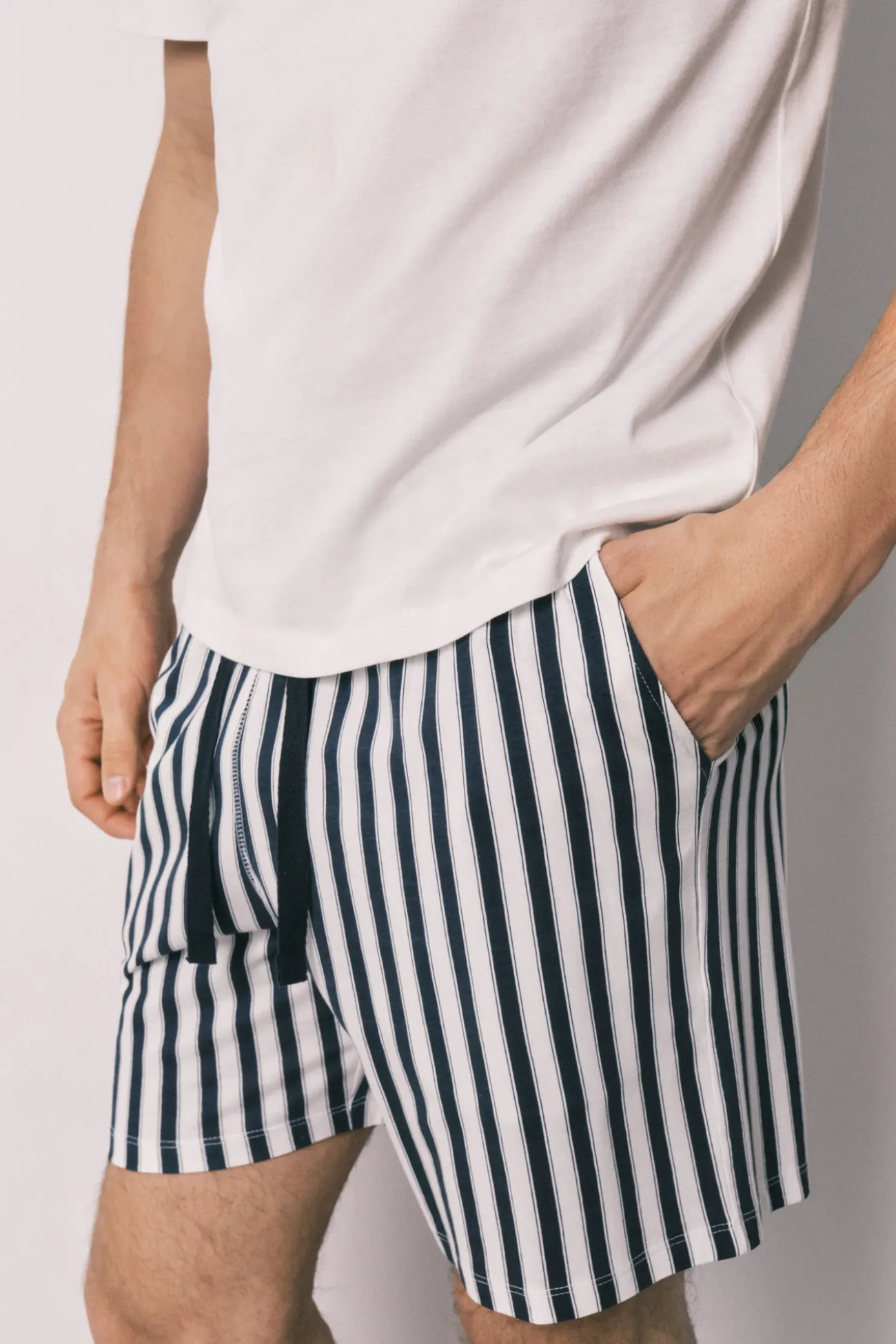 Pijama corto hombre 100% algodón rayas