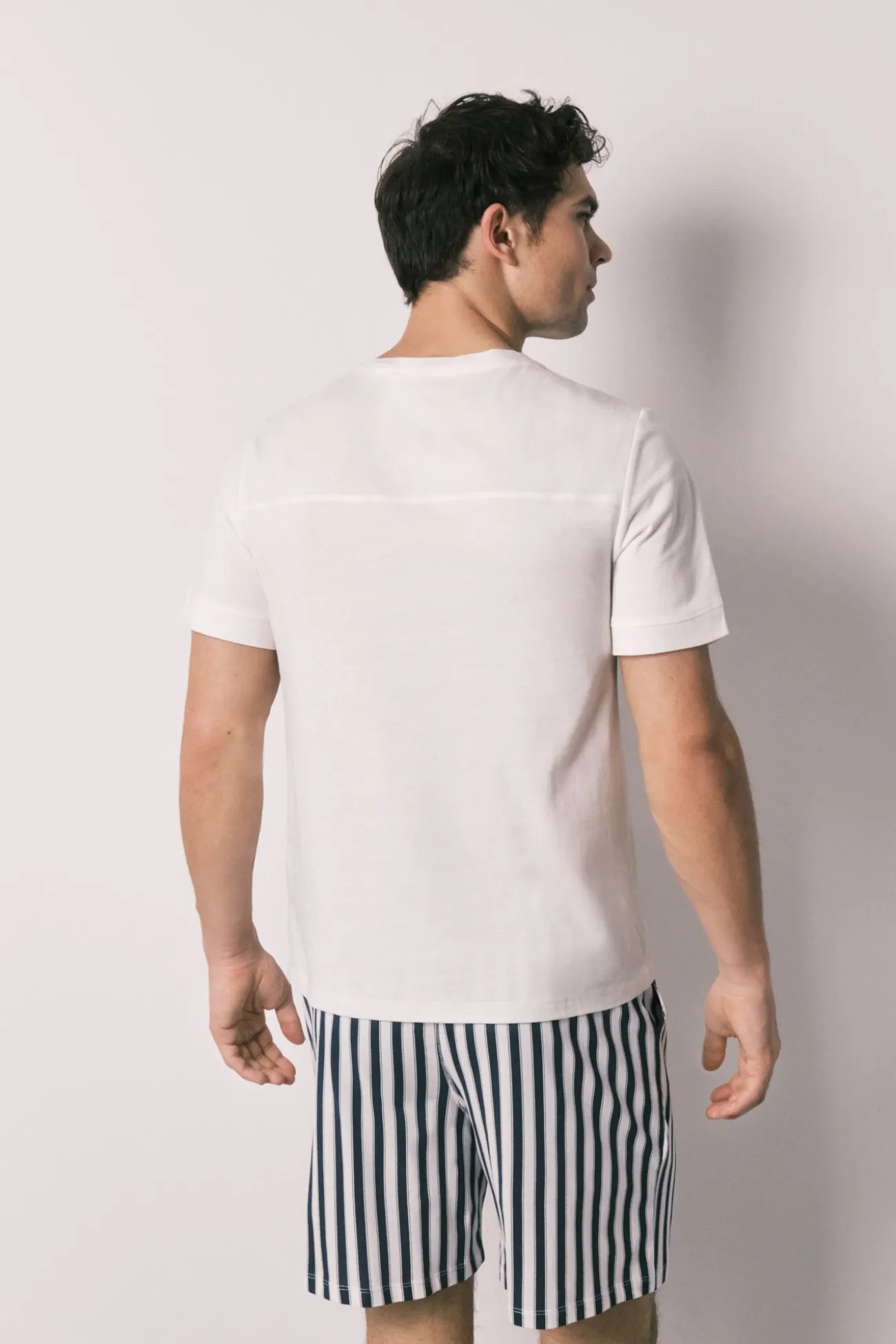 Pijama corto hombre 100% algodón rayas