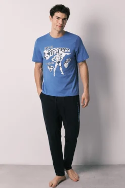 Pijama largo hombre 100% algodón Superman