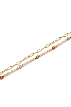 Pulsera Double Glam Acero B.Oro