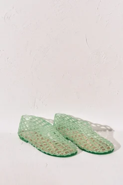Sandalias jelly efecto red verde
