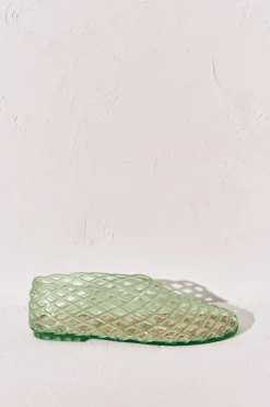 Sandalias jelly efecto red verde