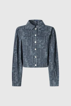 Sobrecamisa Estampado Floral Fit Cropped