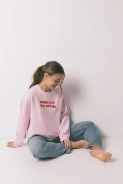 Sudadera algod&oacute;n rosa