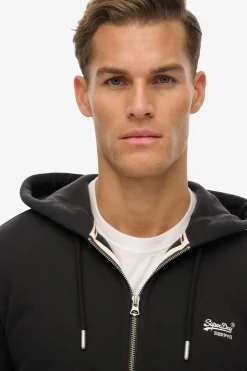 Sudadera b&aacute;sica cremallera y capucha con logotipo