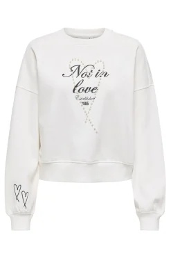 Sudadera cropped detalle perlas