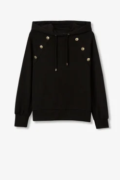 Sudadera Regular con Botones Met&aacute;licos