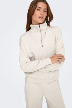Sudadera zip cuello alto