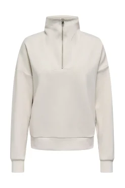 Sudadera zip cuello alto