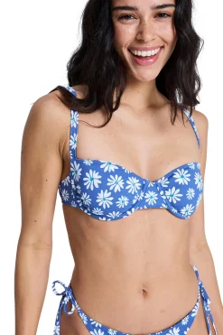 Top bikini con aros flores