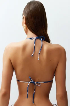 Top de bikini triangular animal print