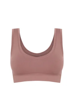 Top reversible LOVELY sin costuras marr&oacute;n
