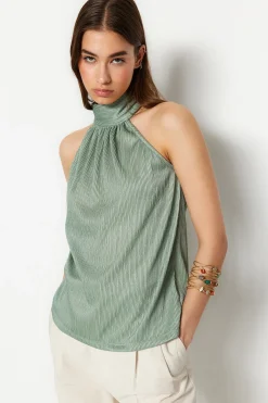 Top satinado halter