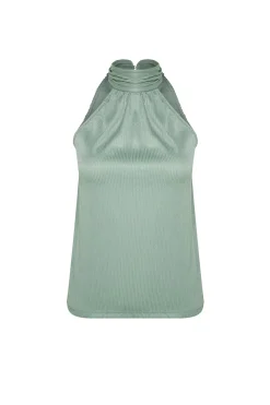 Top satinado halter