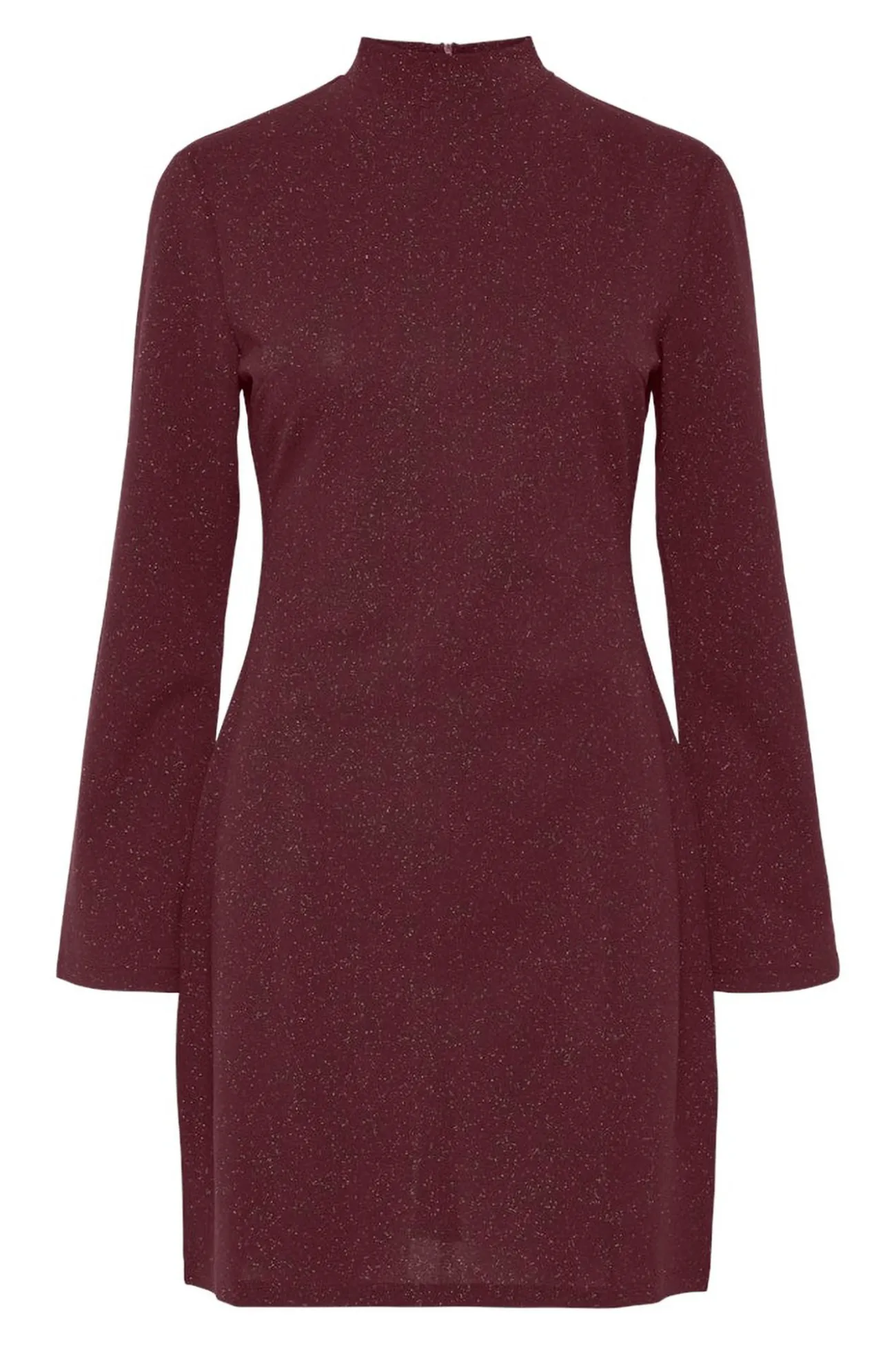 Vestido corto manga larga lurex
