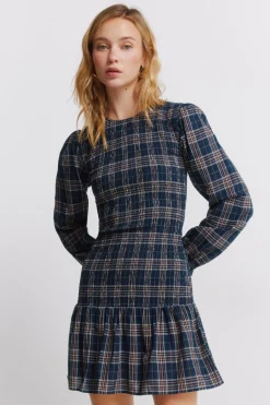 Vestido corto smock cuadros