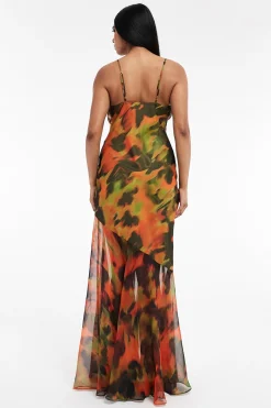 Vestido largo estampado