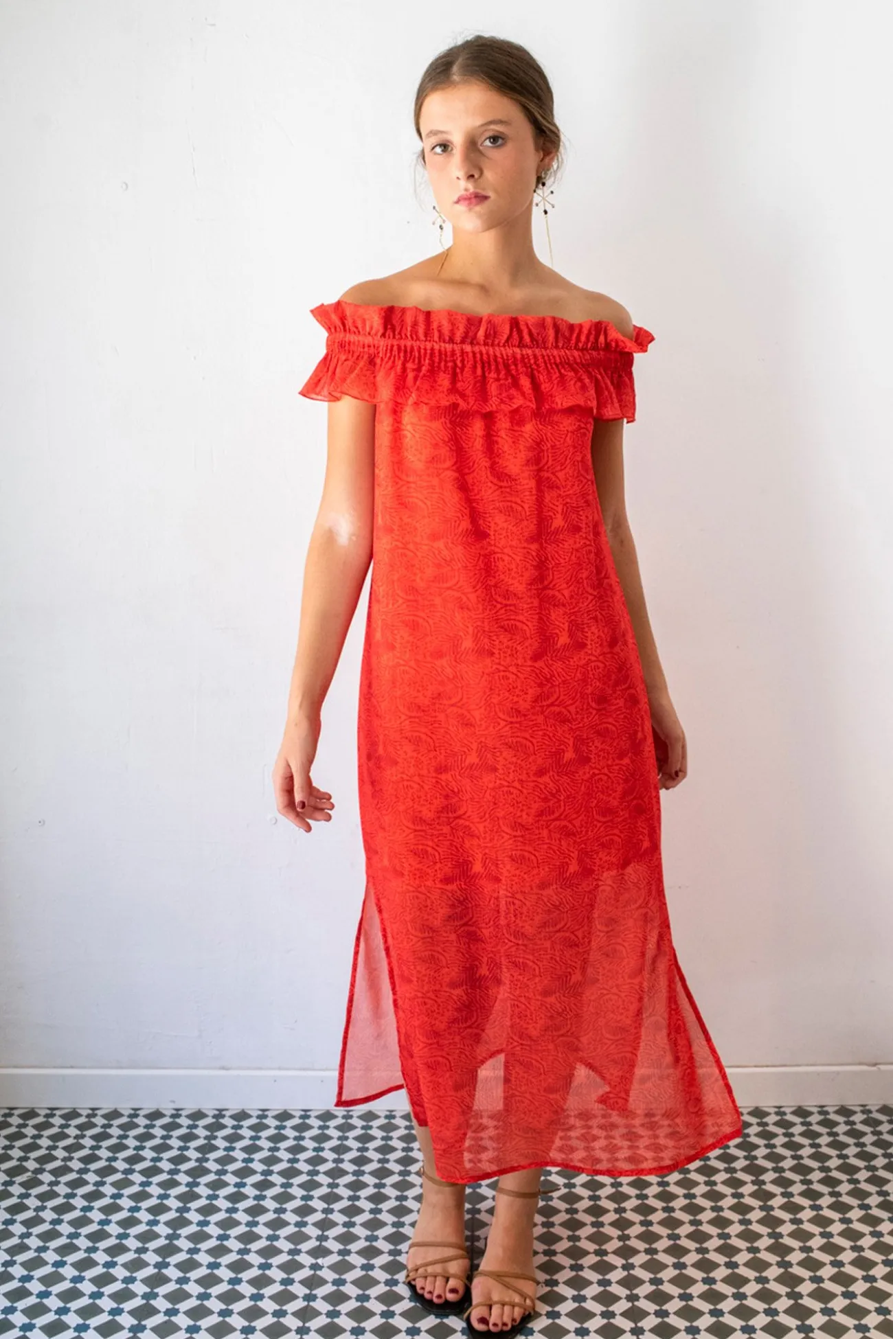 Vestido largo midi