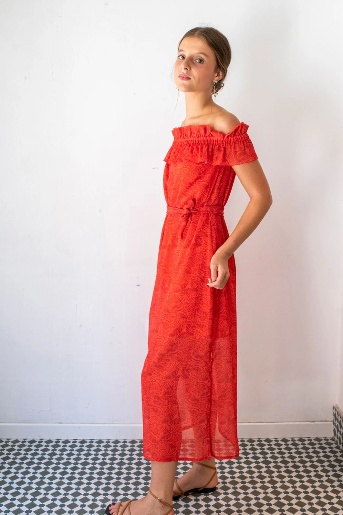 Vestido largo midi