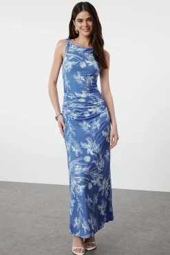 Vestido maxi con fruncido