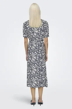 Vestido midi manga corta