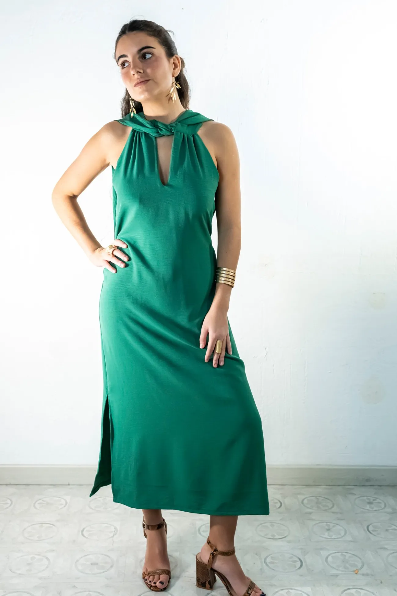 Vestido midi recto