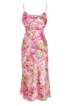 Vestido satinado estampado