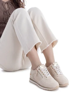 Zapatilla señora troquelado cremallera