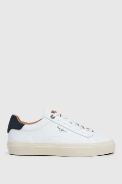 Zapatillas Piel Con Detalles En Ante
